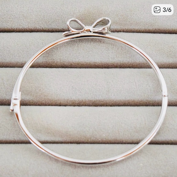 Kate Spade New York Love Notes Mini Bow Hinged Bangle Bracelet - Picture 3 of 6